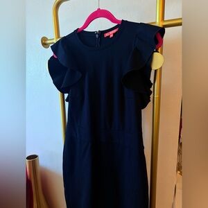 All Worthy by Hunter McGrady Black Mini Dress with Ruffle Sleeves